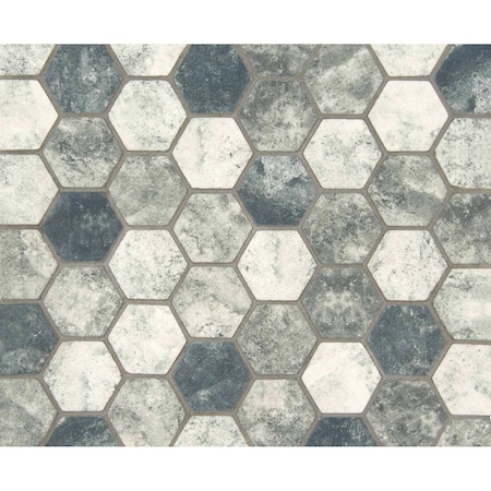 Urban Tapestry Hexagon 12 In. X 12 In. X 6 Mm Glass Mesh-Mounted Mosaic Tile, 15PK